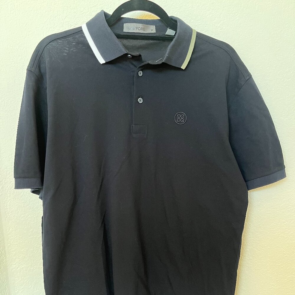 G/Fore Mens Golf Polo Shirt - Medium - Navy Blue NWT